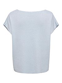 ONLSHINA SS GLITTER VNECK BALLAD BLUE SILVER - Only