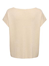 ONLSHINA SS GLITTER VNECK BIRCH GOLD - Only