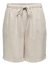ONLSIESTA MW PULLUP LIN BL SHORTS MOONBEAM - Only
