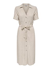 ONLSIESTA SS LIN BL SHIRT DRESS MOONBEAM - Only