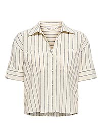 ONLTIZANA STRIPE SS SHIRT WVN SILVER LINING - Only