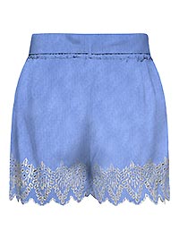 ONLTULUM EMB LOOSE BELT SHORTS BLUE BONNET - Only