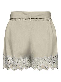 ONLTULUM EMB LOOSE BELT SHORTS OLIVE GRAY - Only