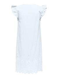 ONLTULUM EMB SS DRESS WVN BRIGHT WHITE - Only
