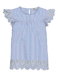 ONLTULUM EMB SS TOP WVN SERENITY BRIGHT WHITE - Only