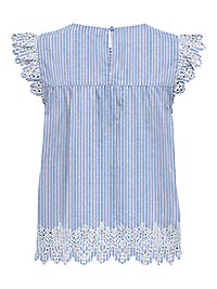 ONLTULUM EMB SS TOP WVN SERENITY BRIGHT WHITE - Only