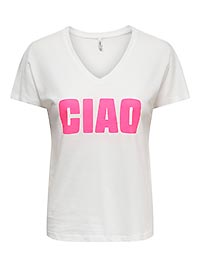 ONLVANILLA SS VNECK BOX CS JRS CIAO PINK - Only