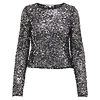 PALEMA SEQUINS TOP SILVER - Only