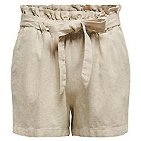 SAY LINEN BELT SHORTS OATMEAL - JDY