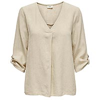 SAY LINEN TOP OATMEAL - JDY