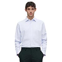 SILM PERF SHIRT STRIPES BLUE - Selected