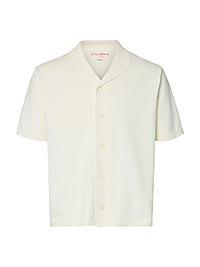 SLHAMOUR INTARSIA RELAXED POLO CARDIGAN EGRET - Selected