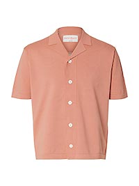 SLHAMOUR INTARSIA RELAXED POLO CARDIGAN ROSE - Selected