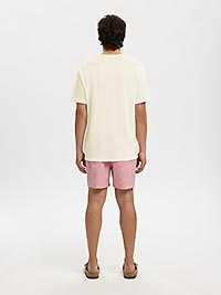 SLHBET LINEN SS ONECK TEE EGRET - Selected