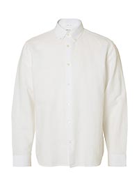 SLHREGCLAY LINEN BLEND BD LS  BRIGHT WHITE - Selected