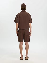 SLHREGSTUART SEERSUCKER SHORTS BRACKEN - Selected