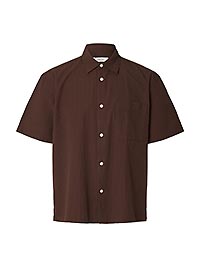SLHRLXSTUART SEERSUCKER SS SHIRT BRACKEN - Selected