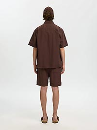 SLHRLXSTUART SEERSUCKER SS SHIRT BRACKEN - Selected