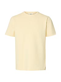 SLHSANDER SEERSUCKER SS ONECK TEE ANGORA - Selected