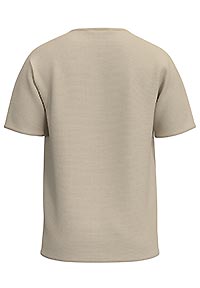 SLHSANDER SEERSUCKER SS ONECK TEE ANGORA - Selected