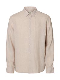 SLMREGCLAUS KYLIAN LINEN LS SHIRT PURE CASHMERE - Selected