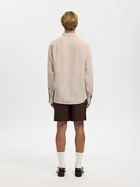 SLMREGCLAUS KYLIAN LINEN LS SHIRT PURE CASHMERE - Selected