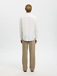 SLMREGCLAY LINENBLEND LS SHIRT BRIGHT WHITE - Selected
