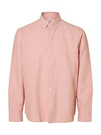 SLMREGCLAY LINENBLEND LS SHIRT CLA ROSE DAWN - Selected