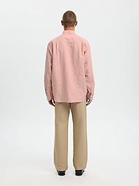 SLMREGCLAY LINENBLEND LS SHIRT CLA ROSE DAWN - Selected