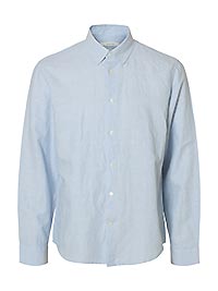 SLMREGCLAY LINENBLEND LS SHIRT DUSTY BLUE - Selected