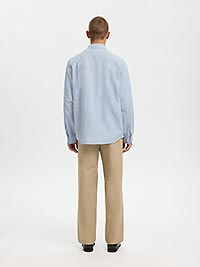 SLMREGCLAY LINENBLEND LS SHIRT DUSTY BLUE - Selected