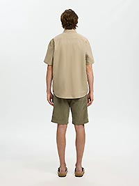 SLMREGCLAY LINENBLEND SS SHIRT PURE CASHMERE - Selected