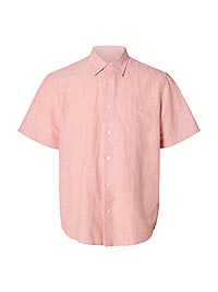 SLMREGCLAY LINENBLEND SS SHIRT ROSE DAWN - Selected