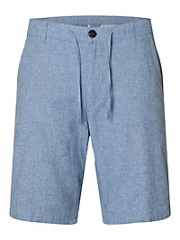 SLMREGULARBRODY LINEN BLD SHORTS CASHMERE BLUE - Selected