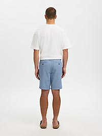 SLMREGULARBRODY LINEN BLD SHORTS CASHMERE BLUE - Selected