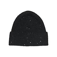 SOLA BEANIE BLACK GLITTER - Only