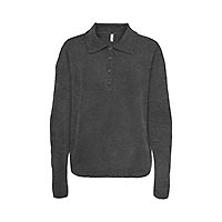 TALIO POLO DK GREY MELANGE - Only