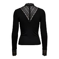 TILDE HIGH NECK LACE TOP BLACK - Only
