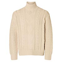UFFE KNIT CABLE OATMEAL - Selected