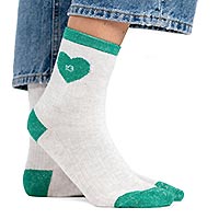SOCKS COEUR BLANC ET VERT - Billybelt