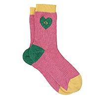 SOCKS COEUR ROSE ET VERT - Billybelt