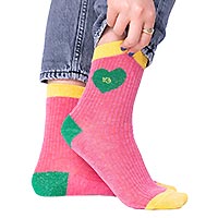 SOCKS COEUR ROSE ET VERT - Billybelt