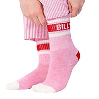 SOCKS TENNIS ROSE ROUGE BLANC - Billybelt