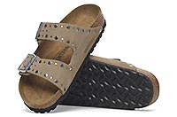 ARIZONA RIVET SUEDE TAUPE - Birkenstock