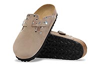 BOSTON RIVET SUEDE TAUPE - Birkenstock