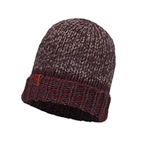 KNITTED POLAR HAT WINE - Buff