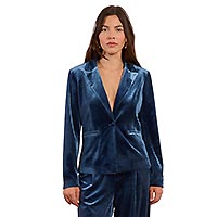 BLAZER VELOURS BLEU DENIM - Molly Bracken