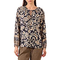 BLOUSE IMPRIME NOIR TANIA - Molly Bracken