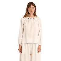 BLOUSE MOLLY COL PERLES BLANC - Molly Bracken