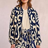 BLOUSON GARA BLEU BEIGE - Molly Bracken